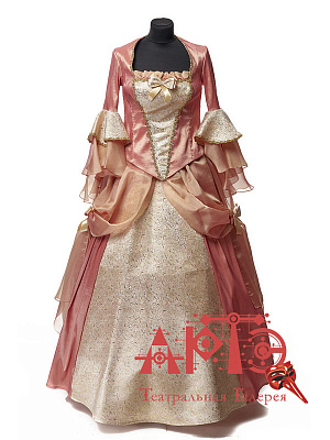 Платье "Рококо" XVIII век Персиковый