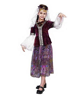 Костюм "Азербайджанская девочка" Бордовый-Разноцветный