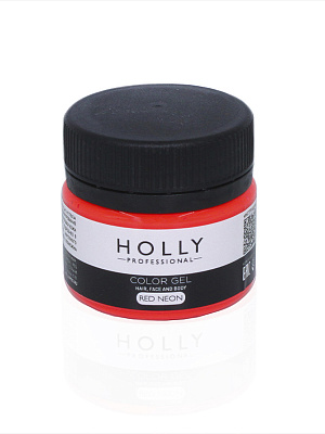 Гель декоративный для волос, лица и тела COLOR GEL Holly Professional, Neon, 20 мл Red