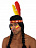 Повязка "Индеец" с двумя перьями, размер головы от 55 до 58 Красный-Желтый